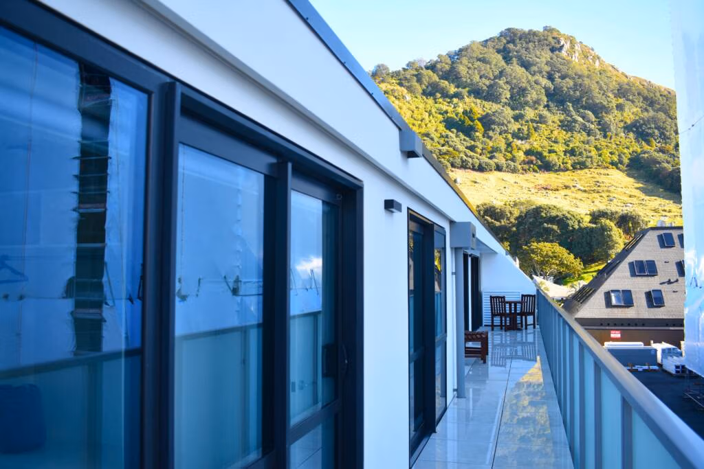 Penthouse Apartment large balcony with views of Mt Maunganui