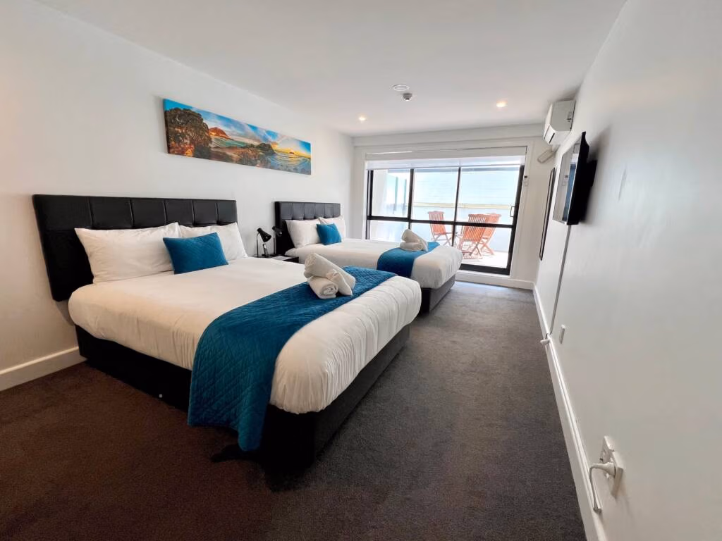 Twin Studio Apartment bedroom with two Queen beds