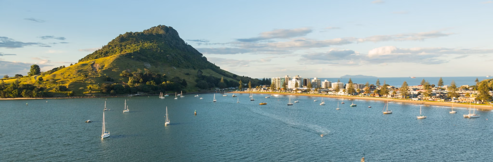 View of Mount Maunganui in Tauranga New Zealand